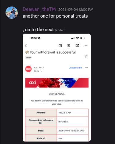 Member Deawan posts a successful broker withdrawal